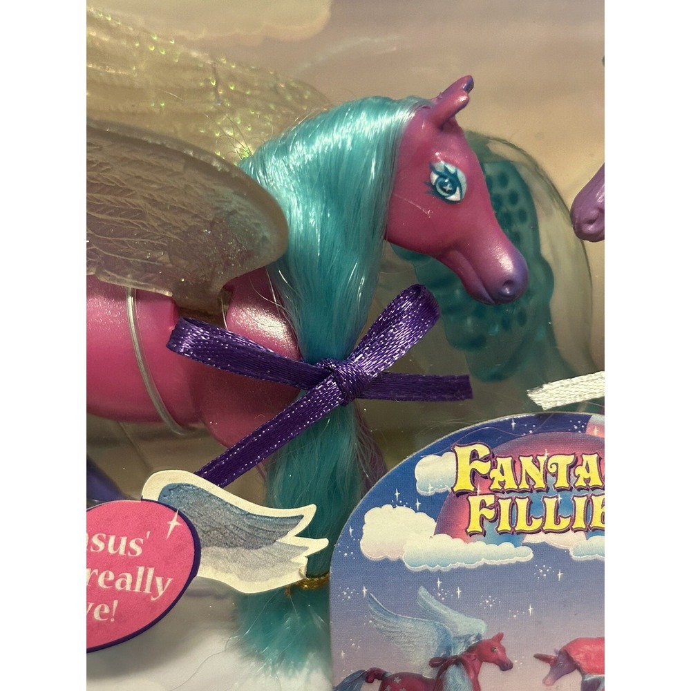 NEW (1996) Fantasy Fillies Mini Fillies Pegasus Horses Storm & Zoe Hard To Find - Picture 15 of 16